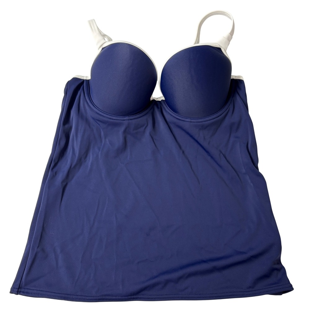 NWT Freya Women Deco Tankini Top 32DD Navy Blue Underwire Molded Cup AS3858MAR